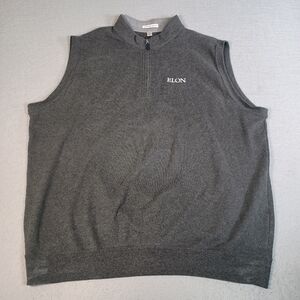 Peter Millar Men's XXL Gray 1/4 Zip Embroidered "Elon" Golf Preppy Outdoor Vest